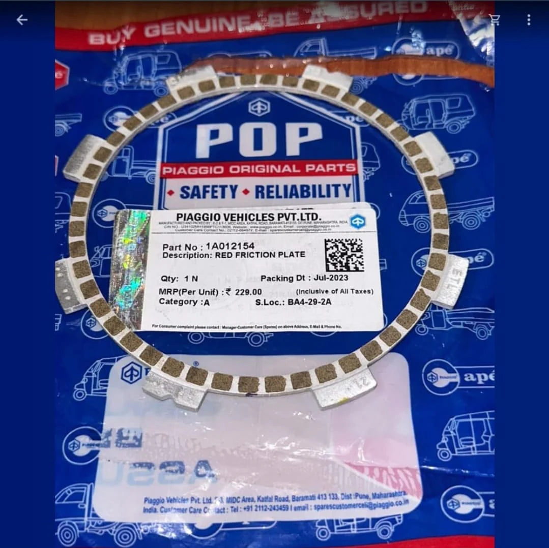 Red Friction Plate 1A012154