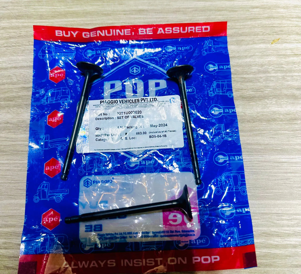 SET OF VALVES A KIT1U000020
