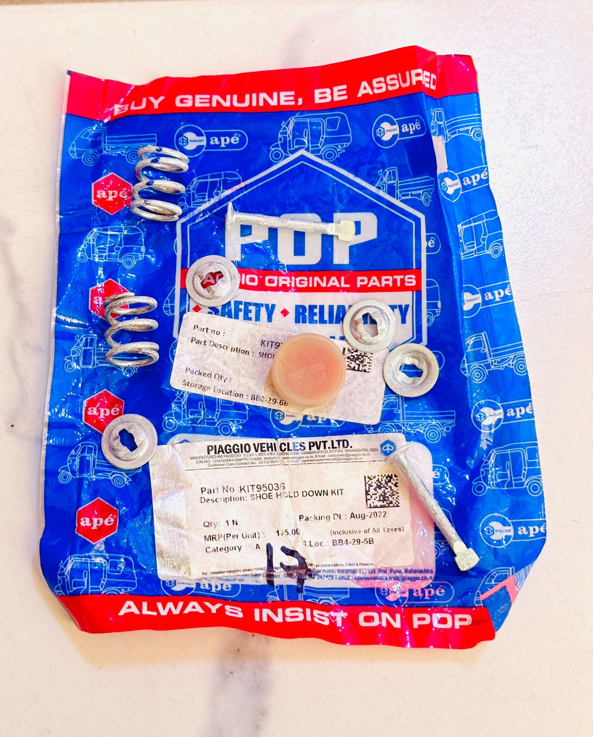 A SHOE HOLD DOWN KIT    KIT95036